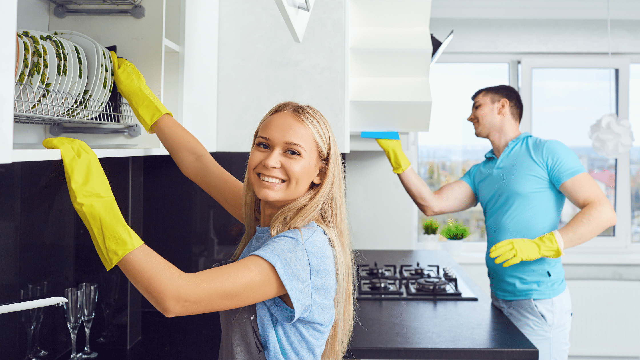 experienced team cleaning home