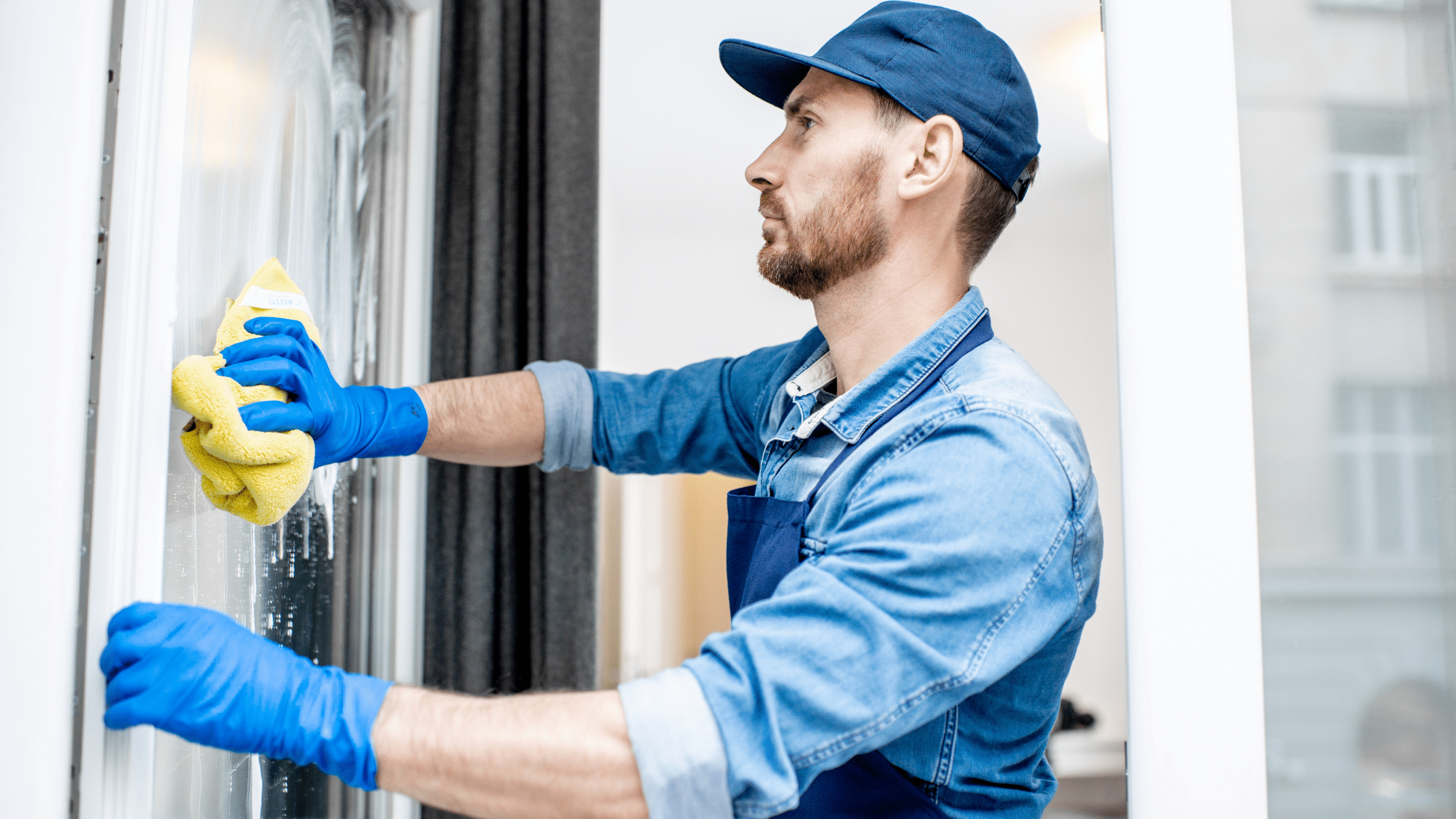 cleaning window in home