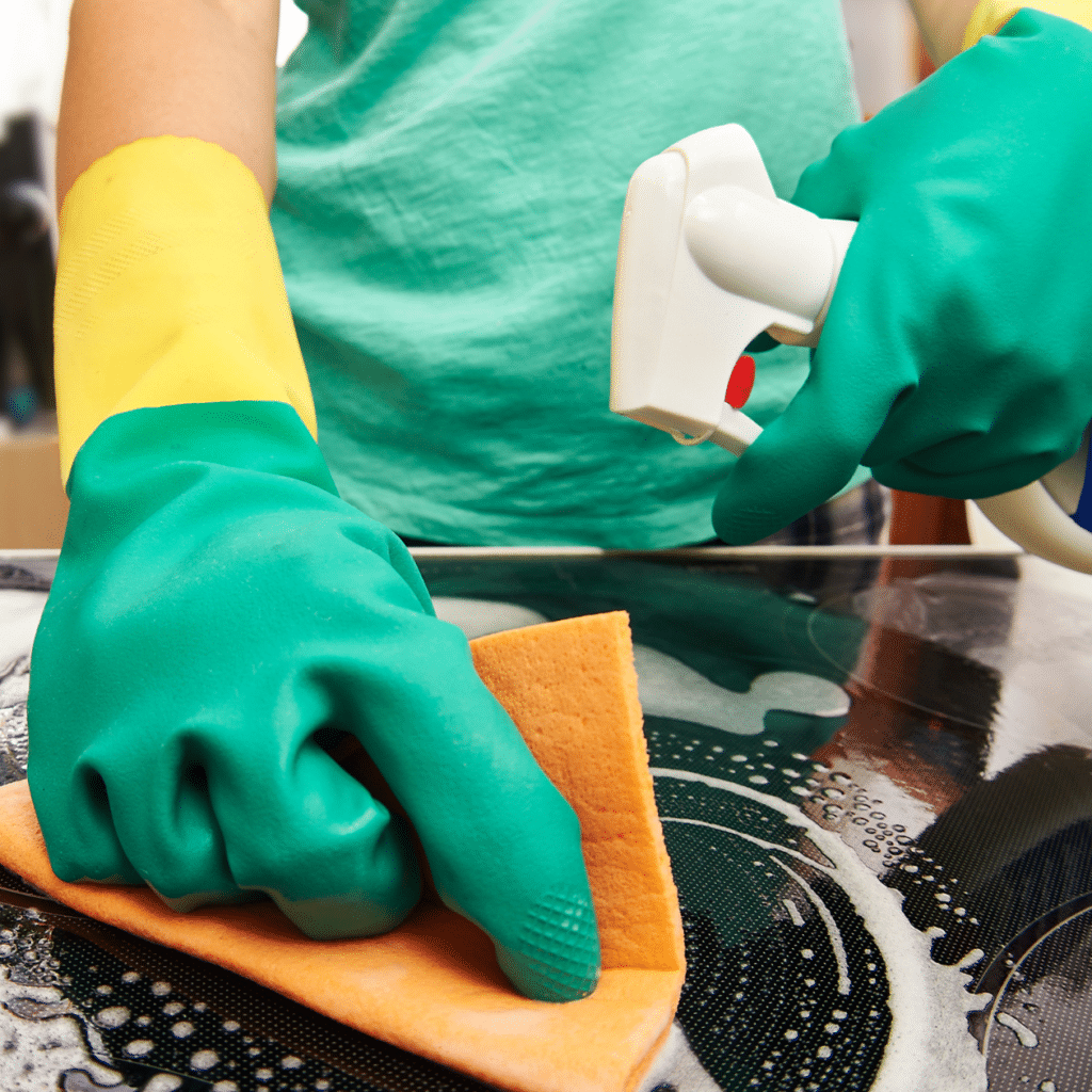 cleaning kitchen in home