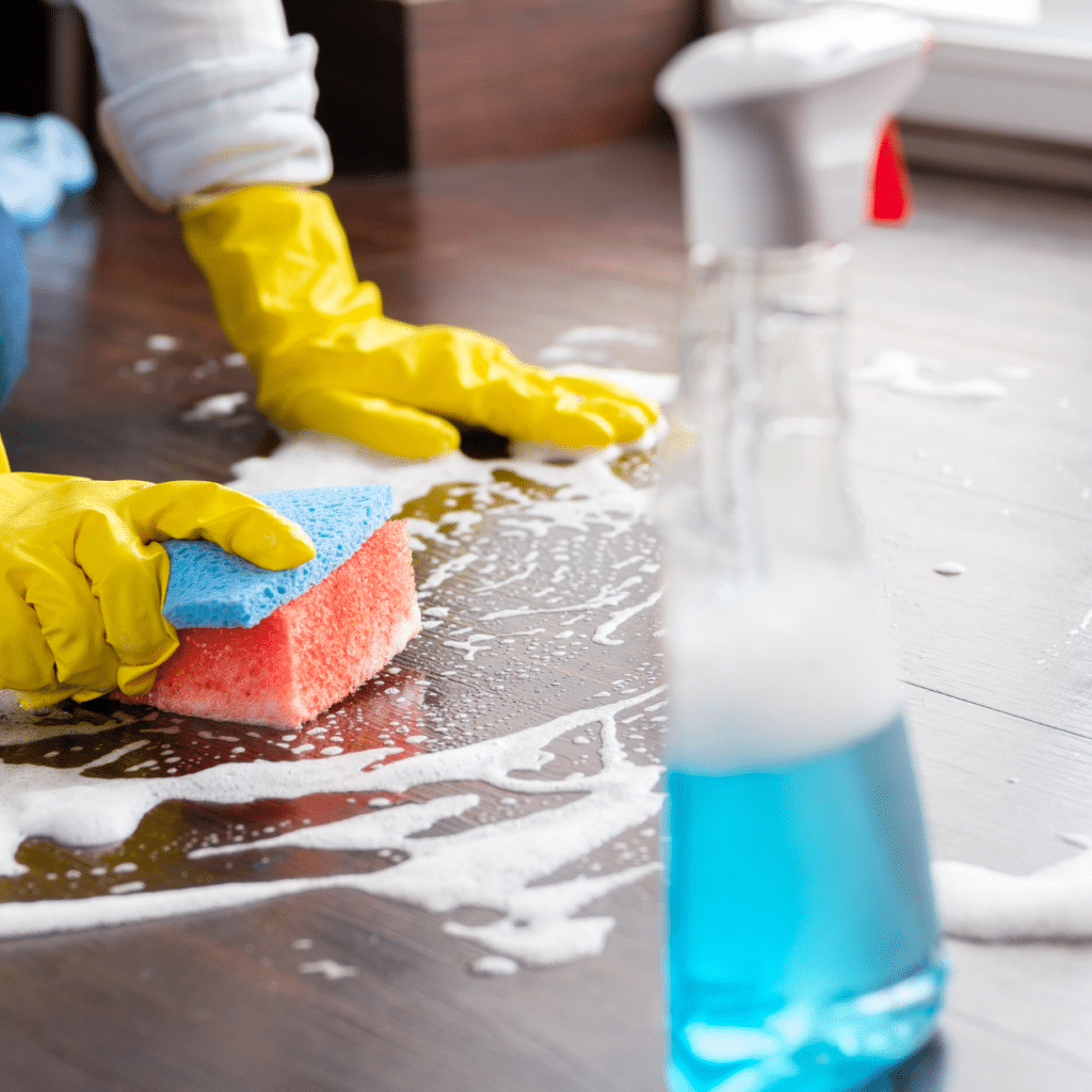 cleaning floors in residential area